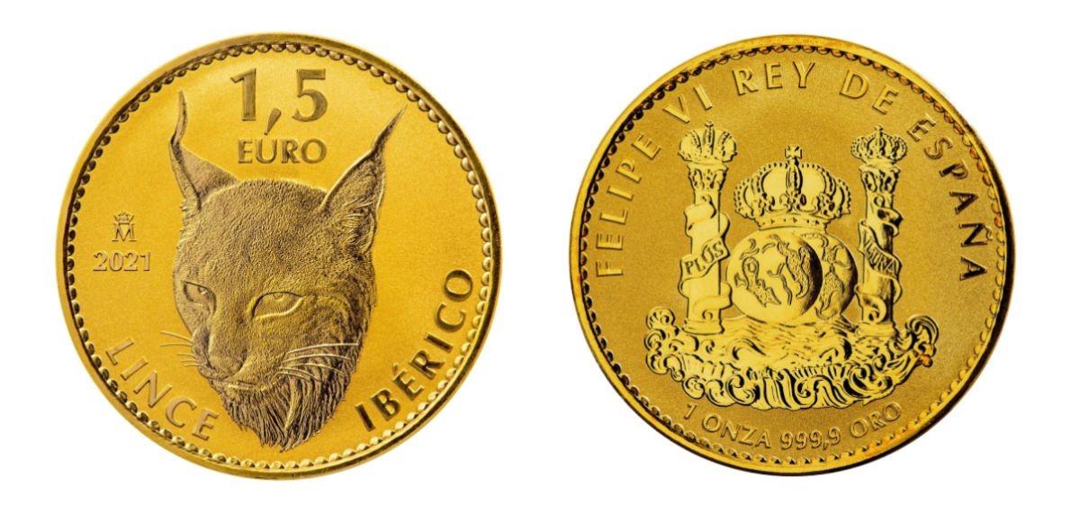 Moneda de oro lince ibérico